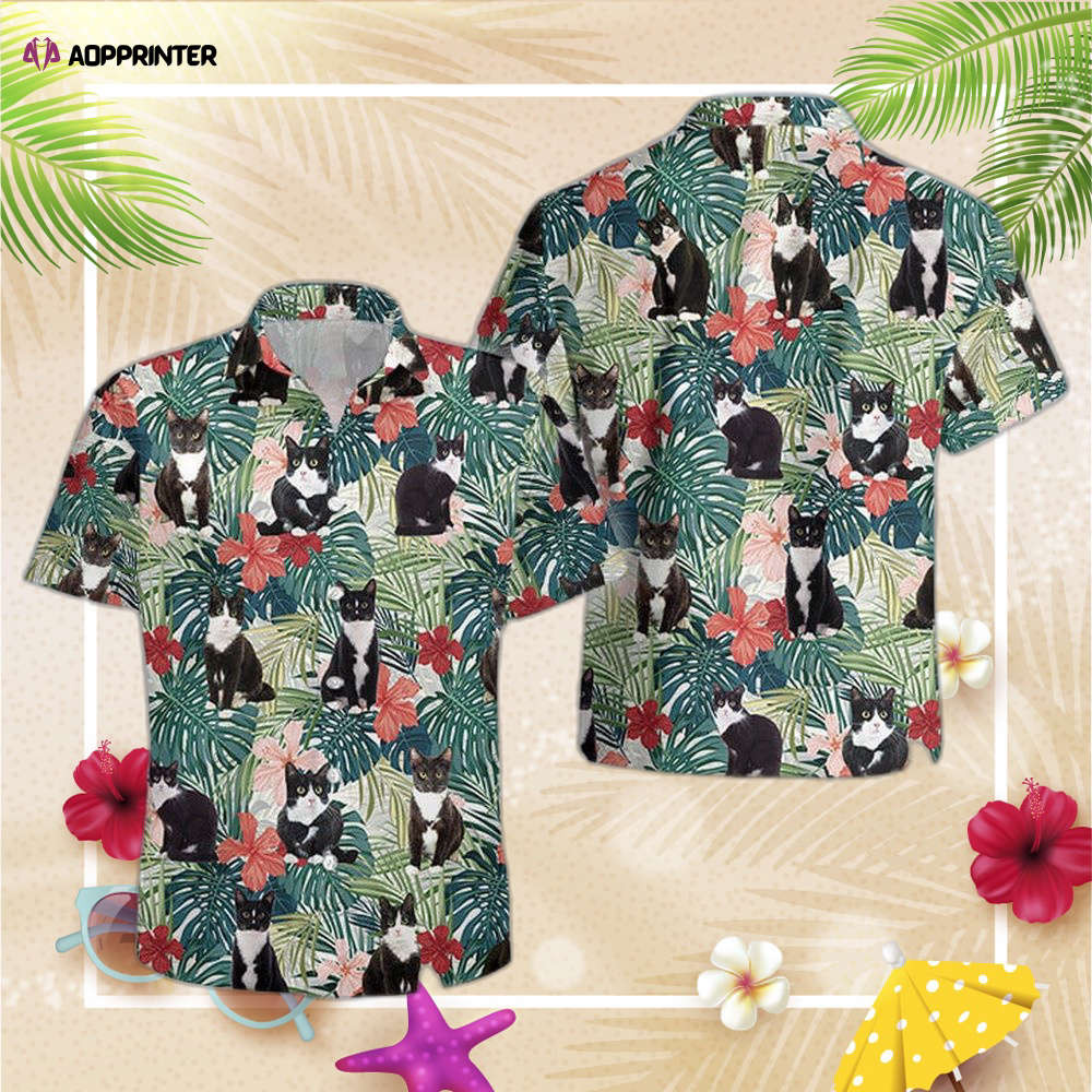 Tuxedo cat Hawaiian Shirt, Gift For Men Women HW0601