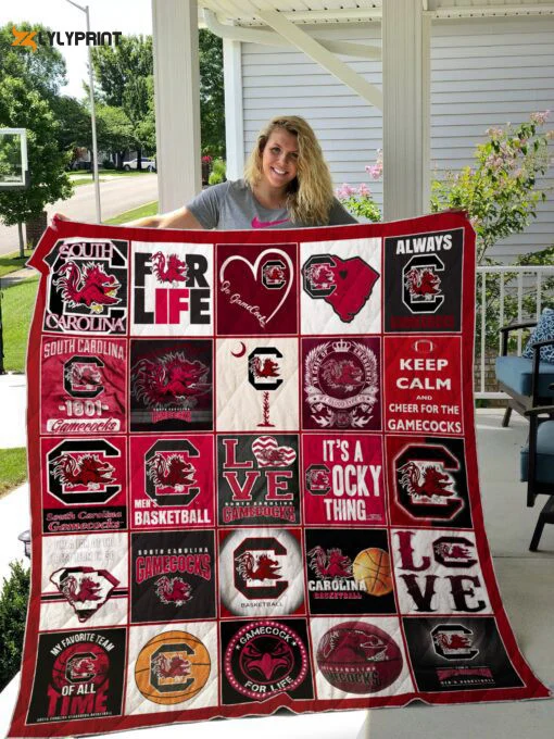 South Carolina Gamecocks 2 Quilt Blanket For Fans Home Decor Gift ,  Soft Quilt, King Size, All Season Cozy Quilt QB0901
