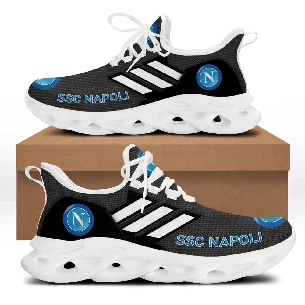 Custom SSC Napoli Black White Max Soul Shoes for Men and Women MS0601