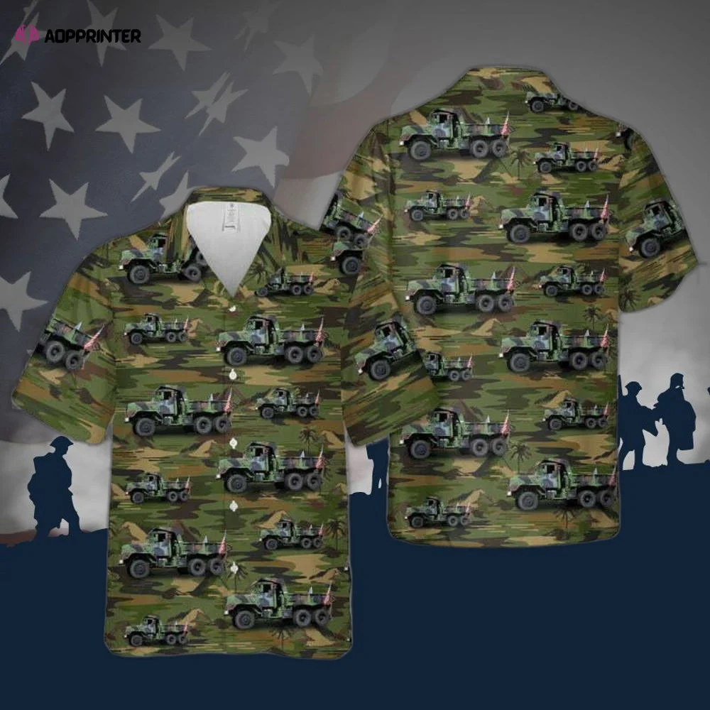 Stylish US Army M939 Truck Hawaiian Shirt – Ideal for Patriotic Fashion Enthusiasts HW0601
