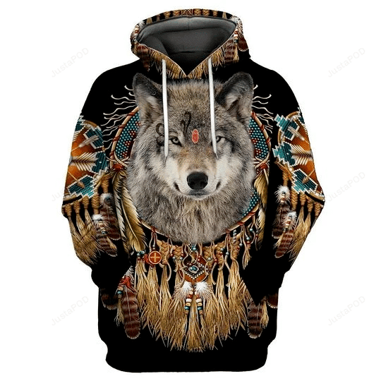 Native Dreamcatcher Wolf 3D All Over Printed Hoodie, Zip- Up Hoodie HZ0501
