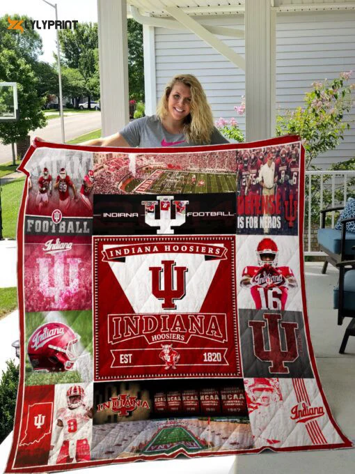 Indiana Hoosiers 3 Quilt Blanket For Fans Home Decor Gift , Soft Quilt, King Size, All Season Cozy Quilt QB0901
