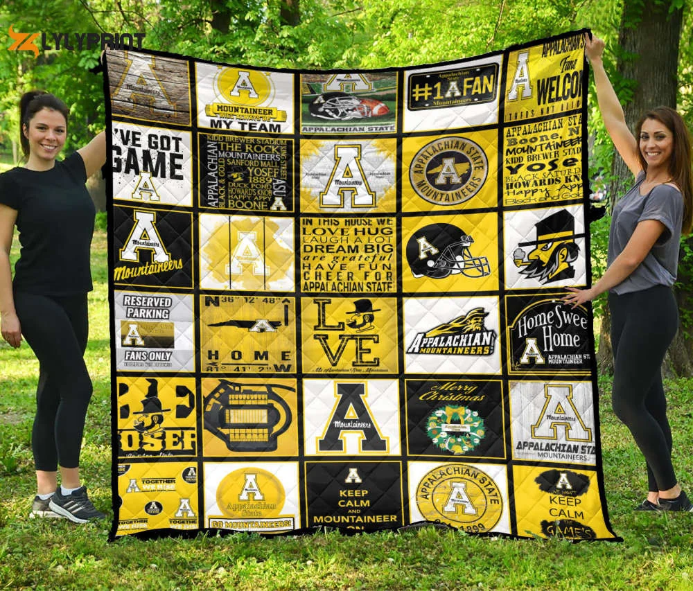 Appalachian State Mountaineer Quilt Blanket For Fans Home Decor Gift 3e , Soft Quilt, King Size, All Season Cozy Quilt QB0901