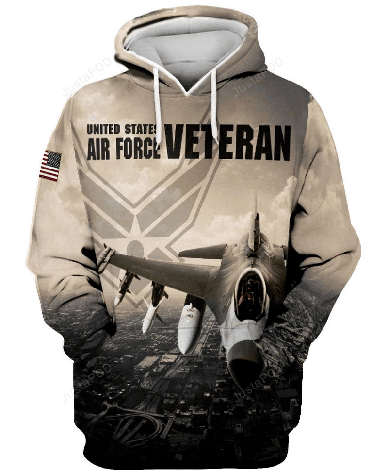 USAF 3D All Over Printed Hoodie, Zip- Up Hoodie HZ0501
