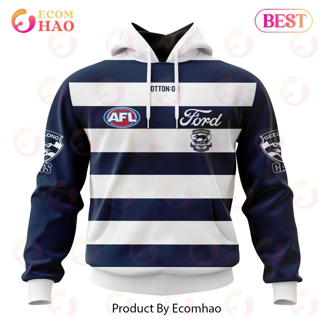 AFL Geelong Cats Home Kits 2023 3D Hoodie, Zip Hoodie, Man - Women, Warm, Premium Quality HZ0501