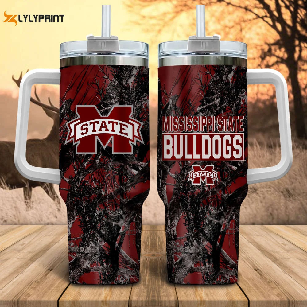 Mississippi State Bulldogs Hunting Personalized Stanley Tumbler 40oz 0501TB40