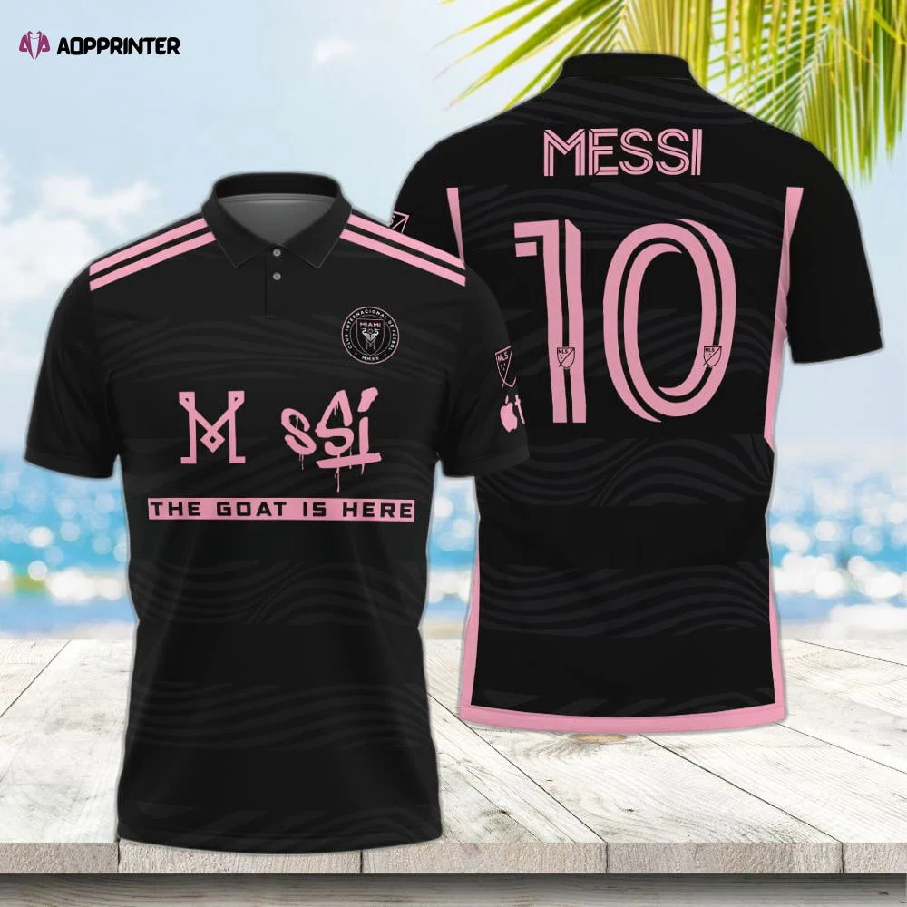 High-Quality Lionel Messi Inter Miami CF Black 3D Men s Polo Shirt HW0601