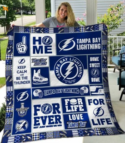 Tampa Bay Lightning Quilt Blanket For Fans Home Decor Gift , Soft Quilt, King Size, All Season Cozy Quilt QB0901