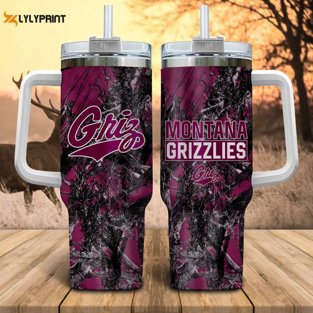 Montana Grizzlies Hunting Personalized Stanley Tumbler 40oz 0501TB40