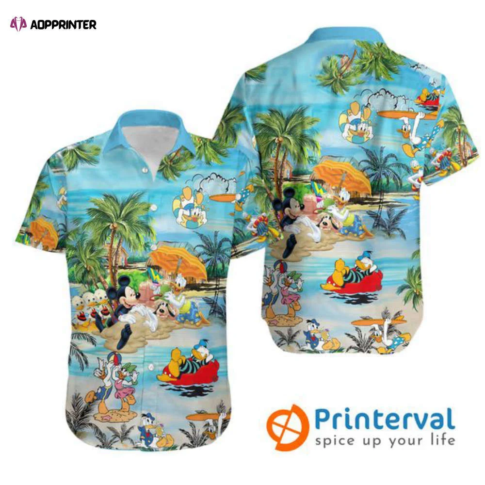 Disney Donald Duck Summer Vacation Cartoon Hawaiian Shirt HW0601