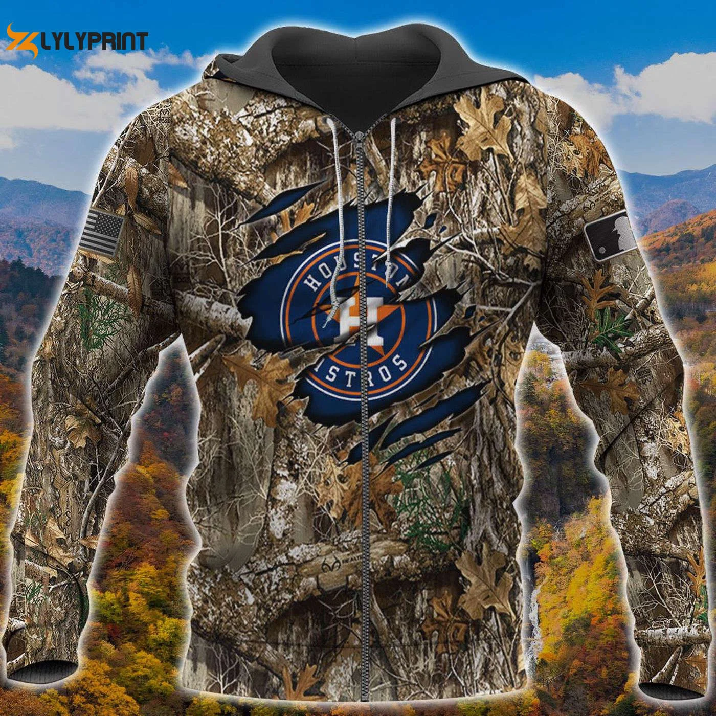 Houston Astros Camo Hunting Zip Up Hoodie – Stylish AOP Shirt HZ0501
