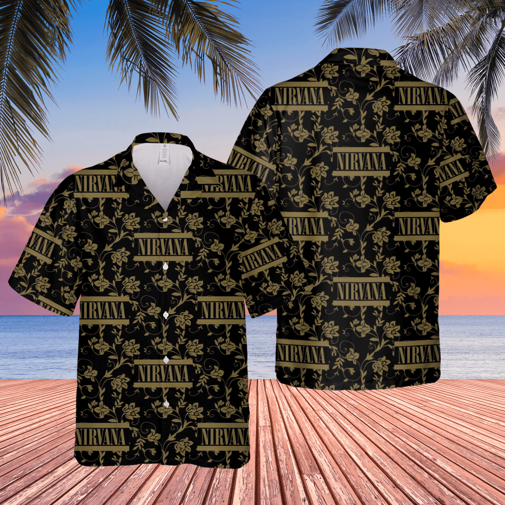 Nirvana Rock Band Flowers Pattern Hawaiian Shirt HW0601