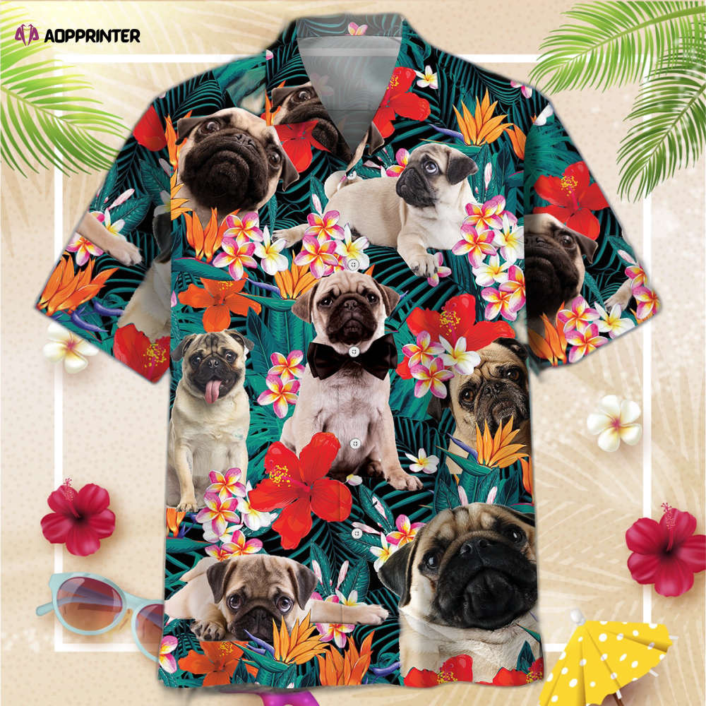 Pug Floral Hawaiian Shirt, Gift For Men Women HW0601