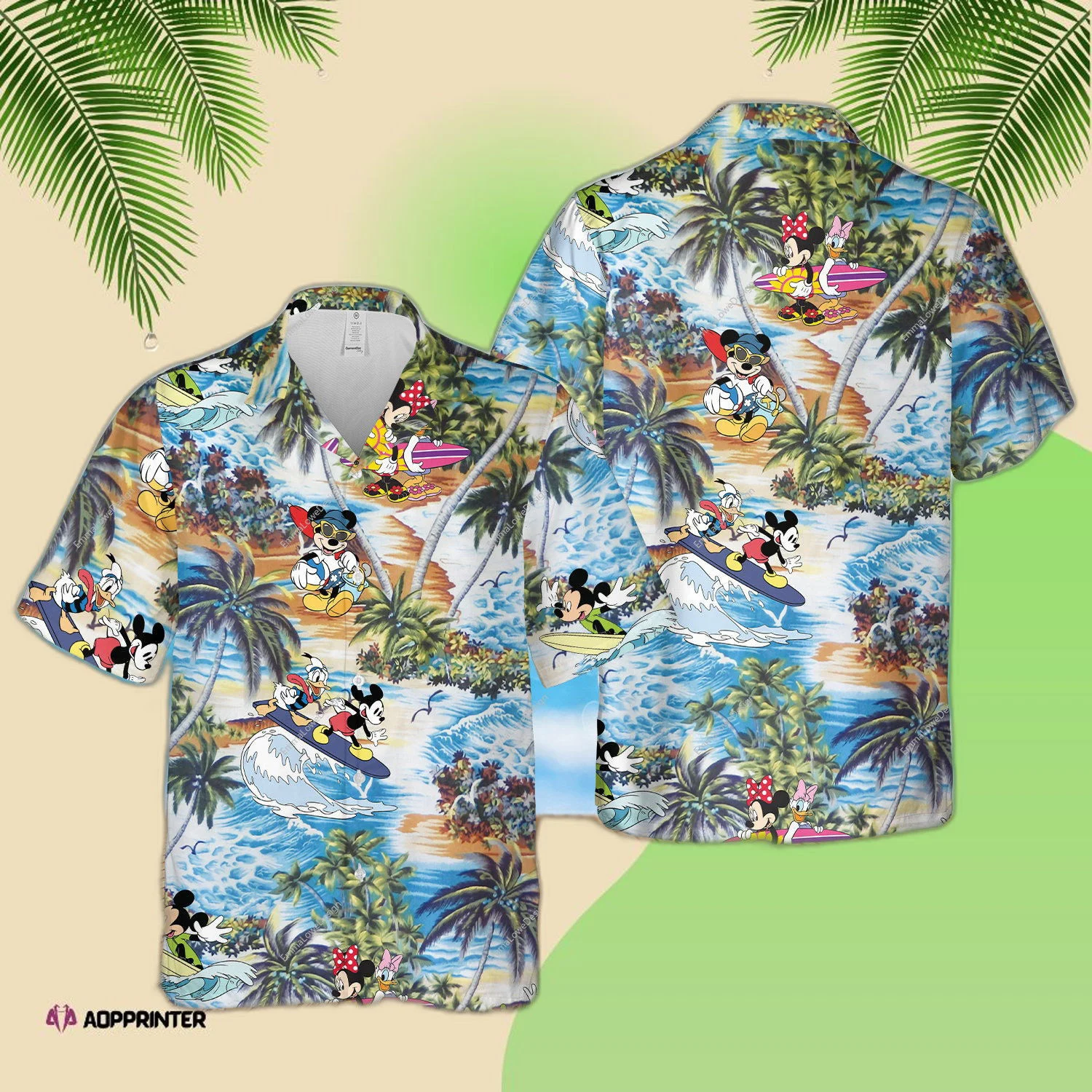 Disney Mickey Mouse Summer Button Up Hawaiian Shirt 2023 HW0601