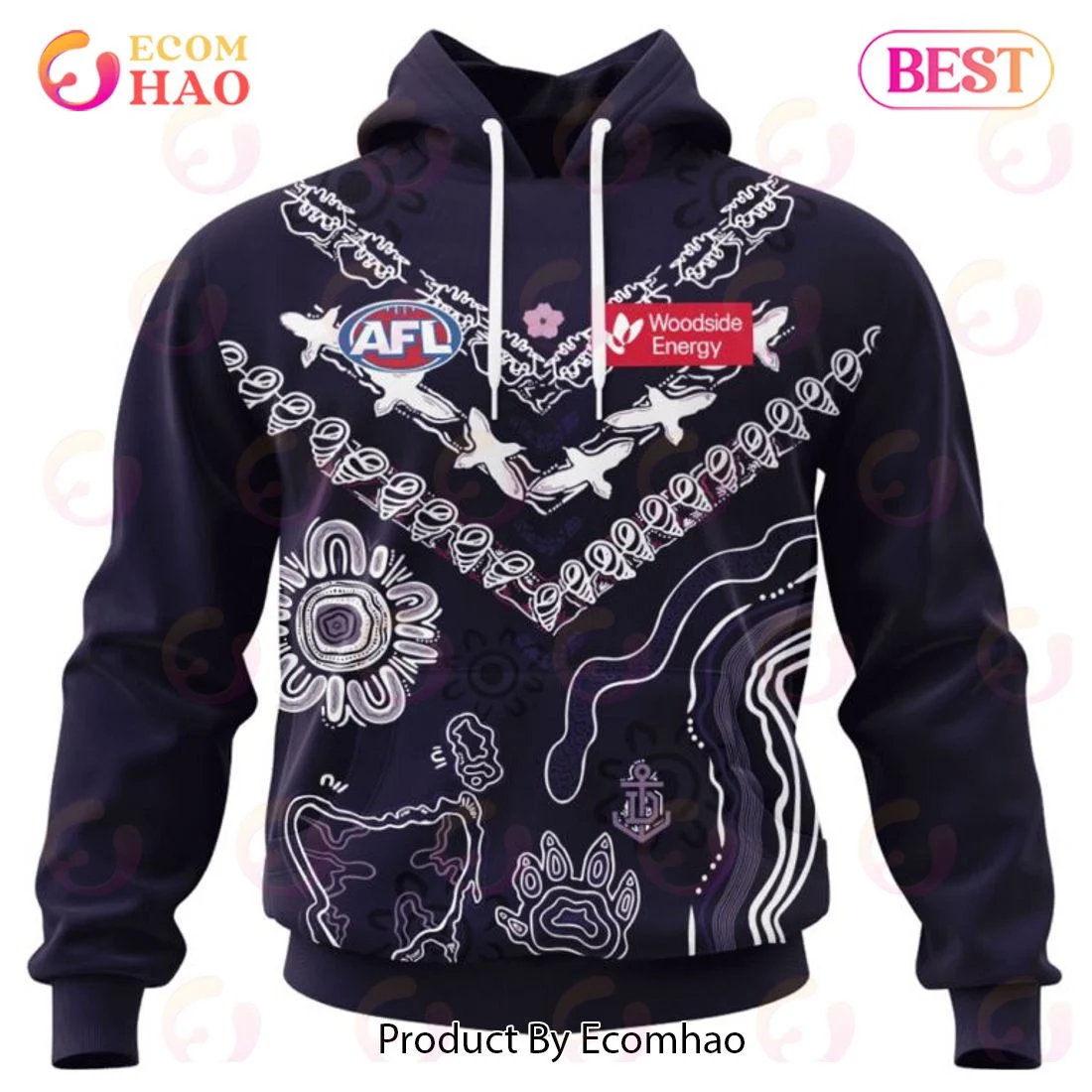 AFL Fremantle Dockers Special Indigenous Design 3D Hoodie, Zip Hoodie, Man - Women, Warm, Premium Quality HZ0501