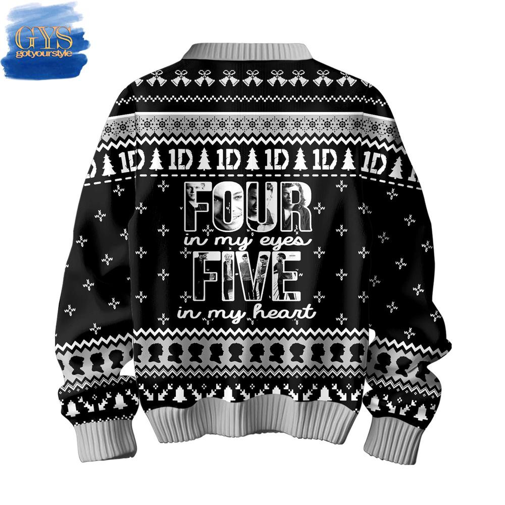 One Direction Five In My Heart Ugly Christmas Sweater , Cozy Soft Unisex Pullover SW0601
