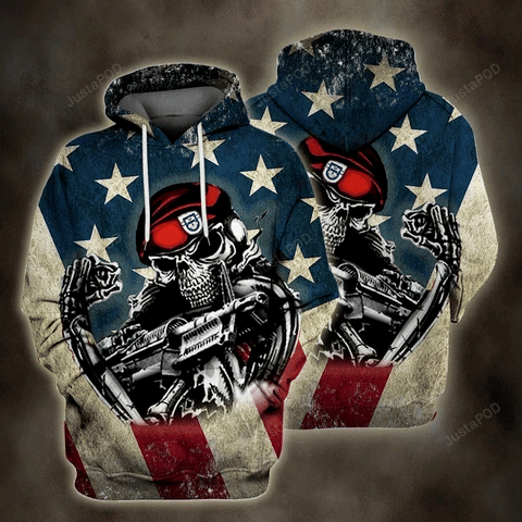 Paratrooper Skull 3D All Over Printed Hoodie, Zip- Up Hoodie HZ0501