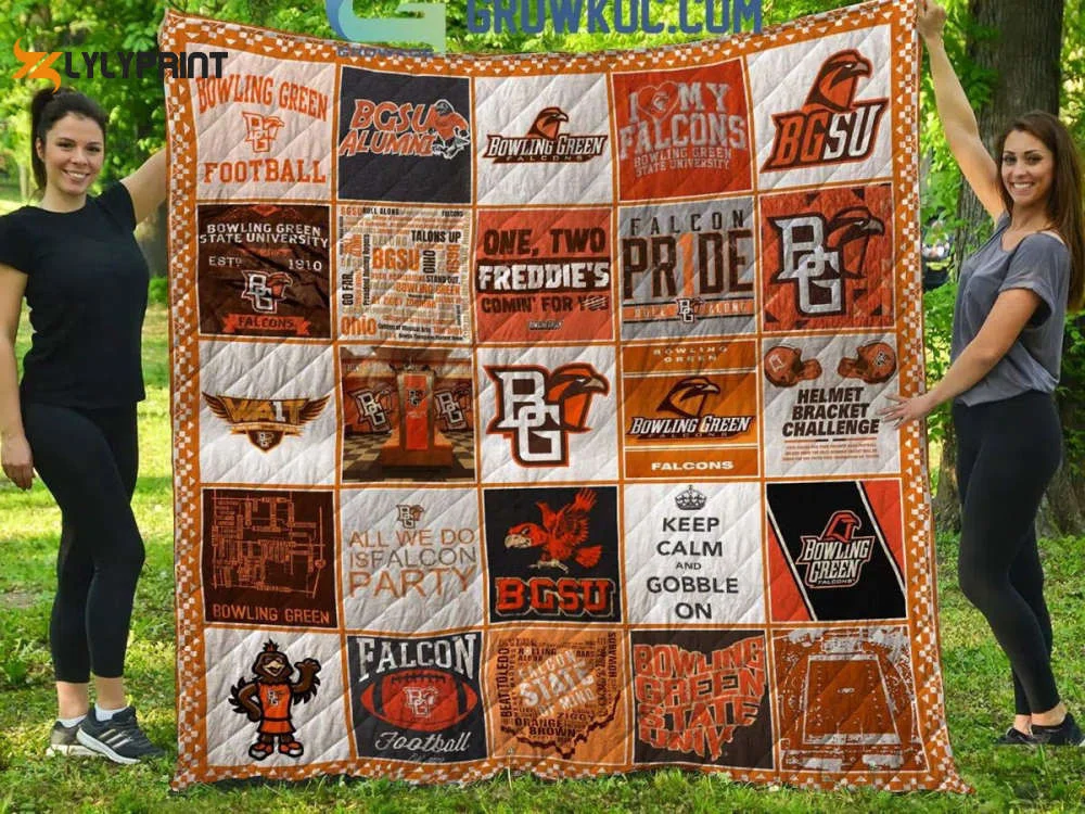 Bowling Green Falcons 1 Quilt Blanket For Fans Home Decor Gift , Soft Quilt, King Size, All Season Cozy Quilt QB0901