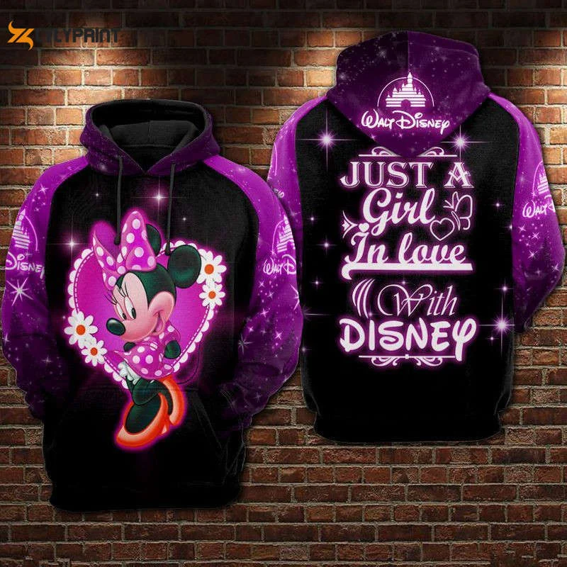 Juts A Girl In Love Mickey Over Print 3d Hoodie Zip Hoodie 574 HZ0501