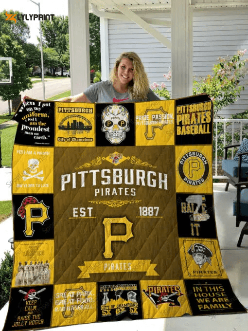 Pittsburgh Pirates 2 Quilt Blanket For Fans Home Decor Gift , Soft Quilt, King Size, All Season Cozy Quilt QB0901