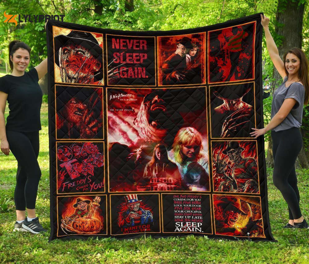 Never Sleep Again Nightmare Quilt Blanket For Fans Home Decor Gift ,  Soft Quilt, King Size, All Season Cozy Quilt QB0901