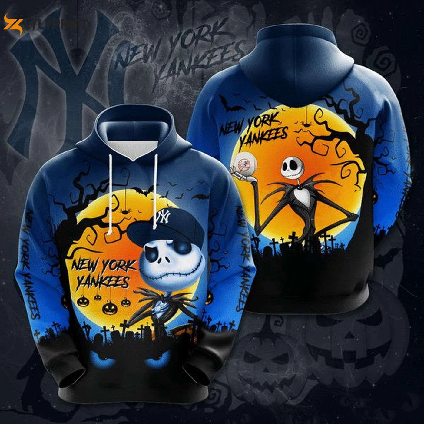 New York Yankees Jack Skellington Halloween Hoodie – Spooky AOP Shirt HZ0501