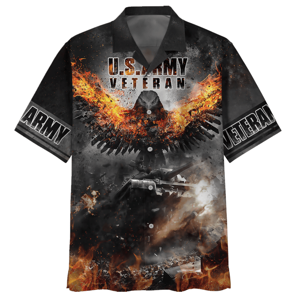 Fire Eagle U.S.Army Veteran Hawaiian Shirt HW0601