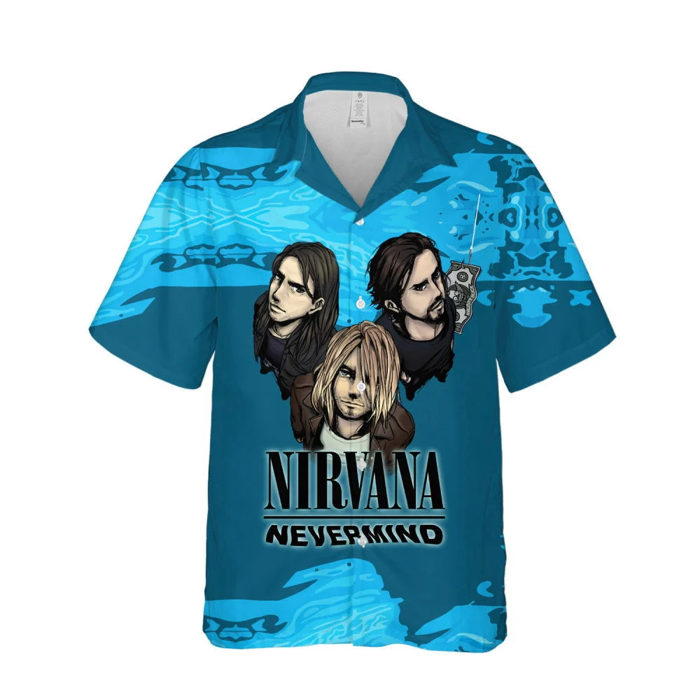 Nirvana Merch Nevermind Art Rock Music Cuban Shirt Premium Unique Hawaiian Shirt HW0601