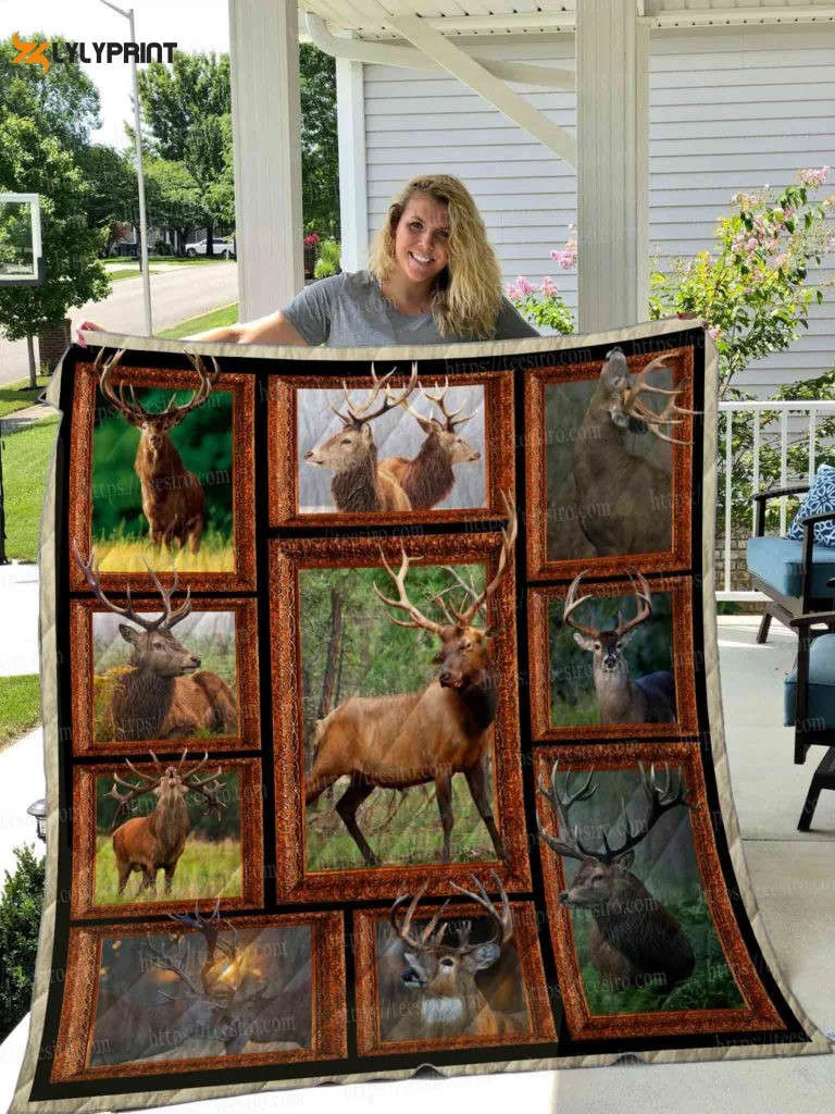 Deer 3D Quilt Blanket For Fans Home Decor Gift ,  Soft Quilt, King Size, All Season Cozy Quilt QB0901