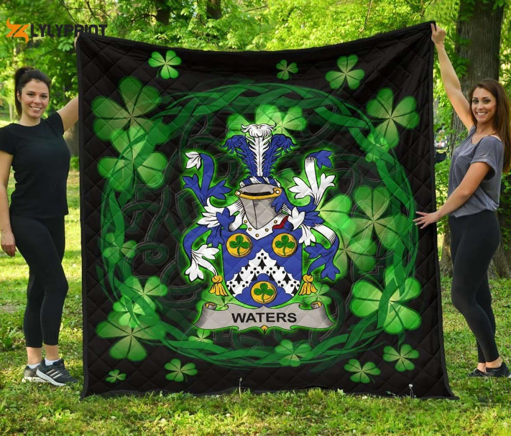 Waters Ireland Irish Celtic Shamrock Knot Circle 3D Customized Quilt ,  Soft Quilt, King Size, All Season Cozy Quilt QB0901