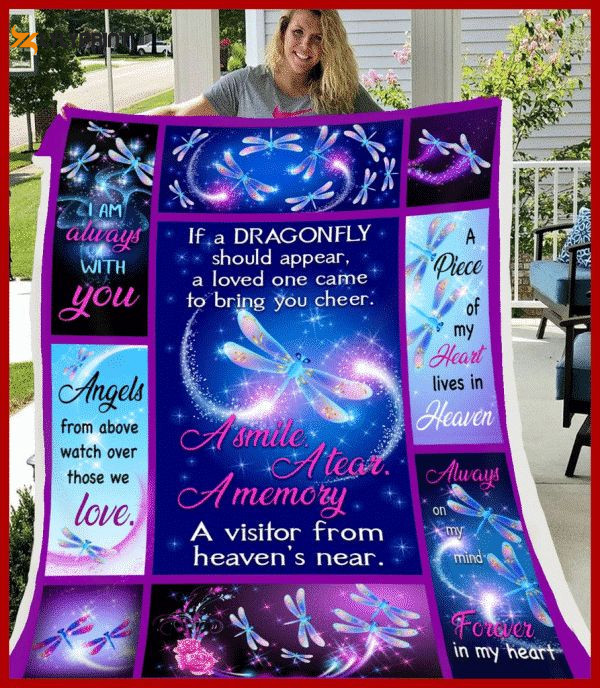 Dragonfly A Visitor From Heaven Christmas Gift 3D Quilt Blanket , Soft Quilt, King Size, All Season Cozy Quilt QB0901