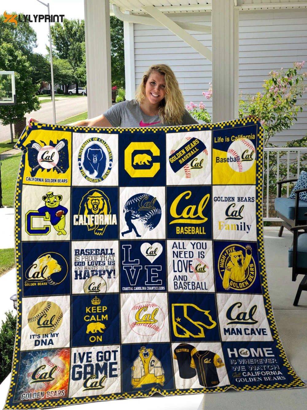 California Golden Bears 2 Quilt Blanket For Fans Home Decor Gift , Soft Quilt, King Size, All Season Cozy Quilt QB0901