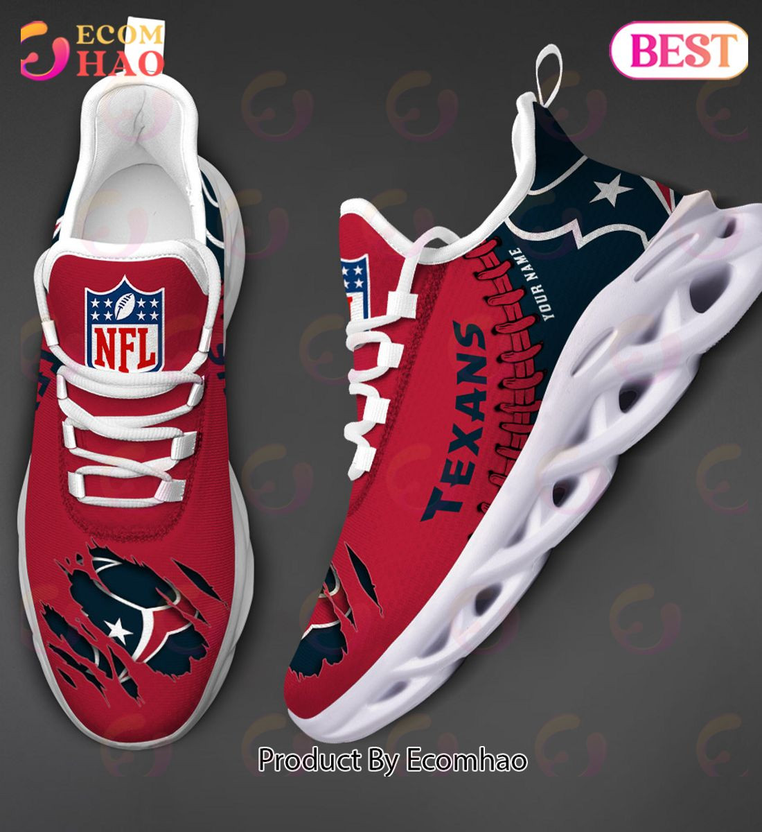 Houston Texans Max Soul Shoes Custom Name  Unisex sneakers MS0601