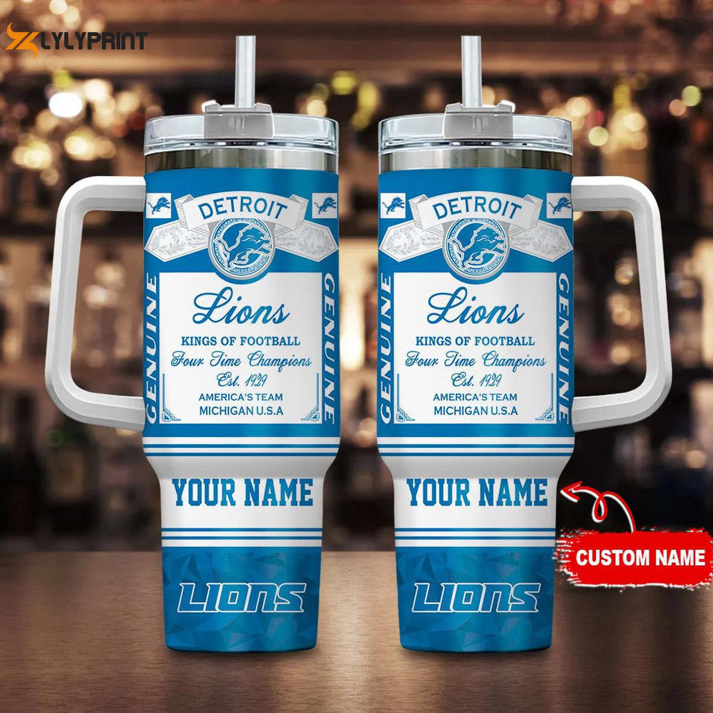Custom Detroit Lions Stanley Tumbler - Ultimate 40oz Gift for Fans 0501TB40