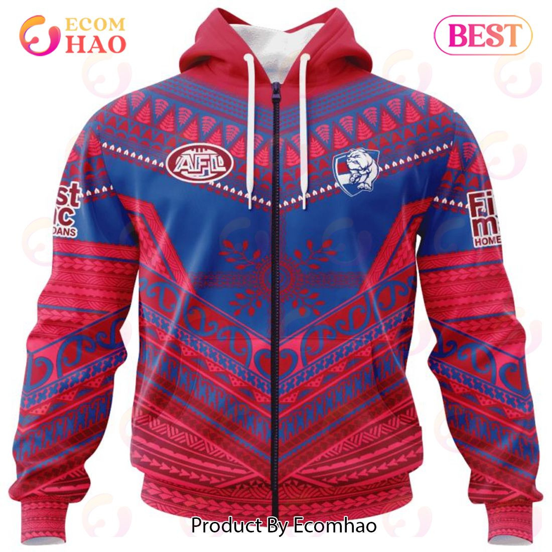 AFL Western Bulldogs Special Pasifika Design 3D Hoodie, Zip Hoodie, Man - Women, Warm, Premium Quality HZ0501