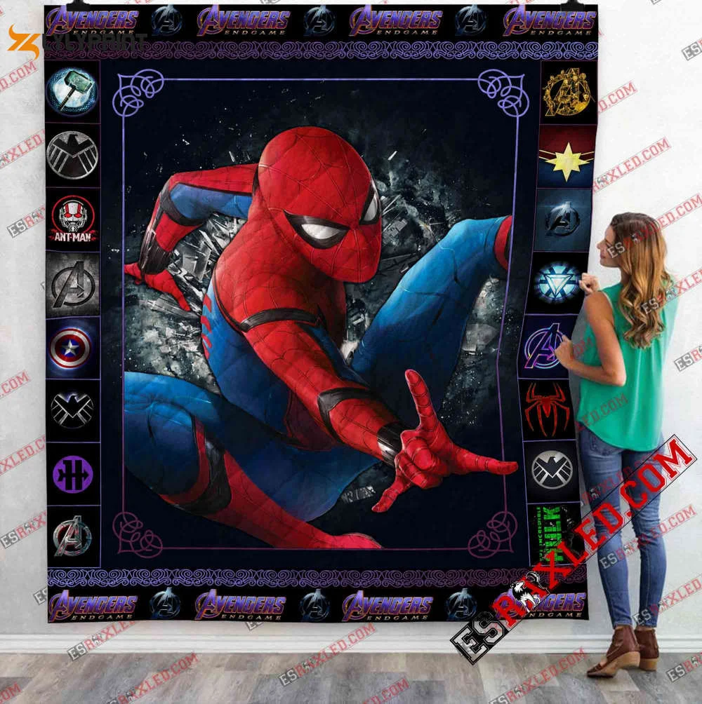 Spider Man Marvel Infinity War End Game 3D Customized Quilt Blanket For Fans Home Decor Gift ,  Soft Quilt, King Size, All Season Cozy Quilt QB0901