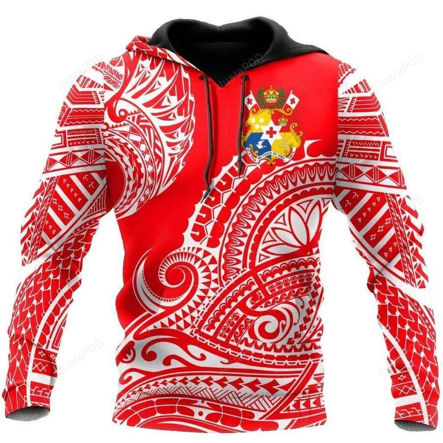 Tonga Red 3D All Over Print Hoodie, Zip-up Hoodie HZ0501