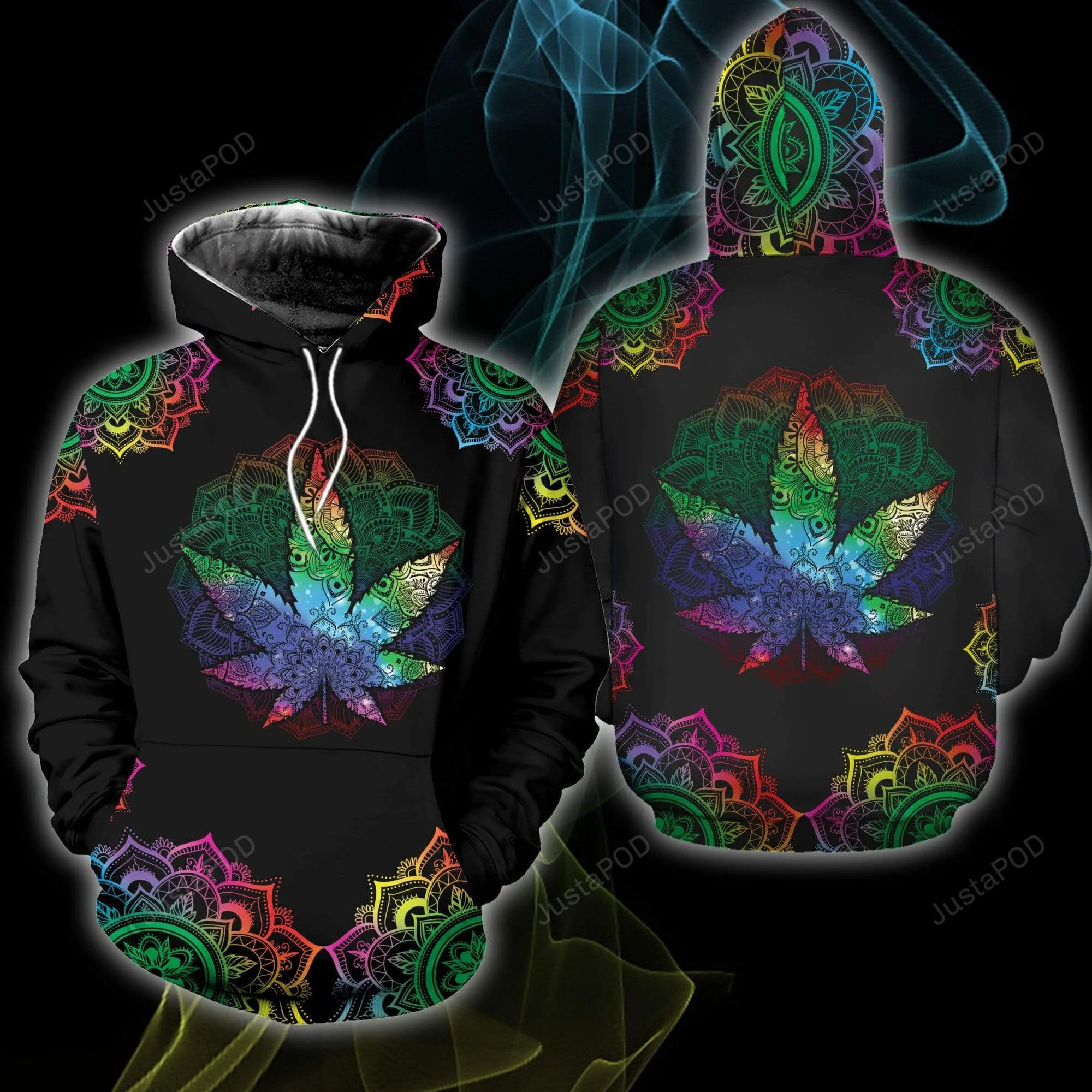 Colorful Weed Mandala 3D All Print Hoodie, Zip- Up Hoodie HZ0501