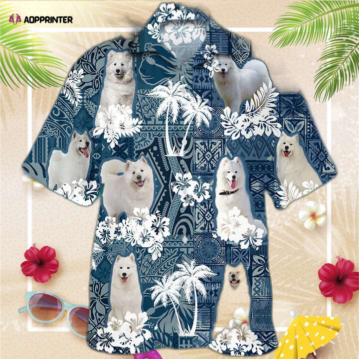 Samoyed Hawaiian Shirt, Hawaiian Shirt Vintage Floral Dog, Gift For Men Women HW0601