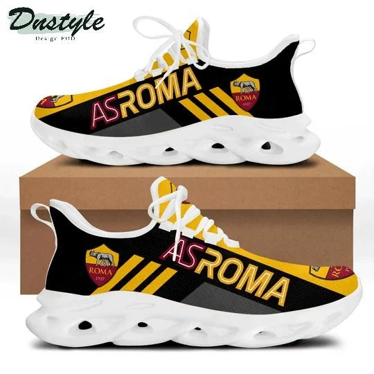 Custom AS Roma Yellow Stripes Black Max Soul Shoes Men Women MS0601
