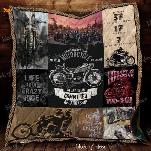 Life Is A Crazy Ride Motorcycle 3D Customized Quilt , Soft Quilt, King Size, All Season Cozy Quilt QB0901