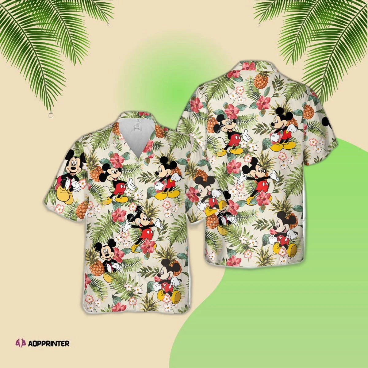 Mickey Mouse Pineapple Fruit Tropical Summer Trip Family Hawaiian Shirt HW0601