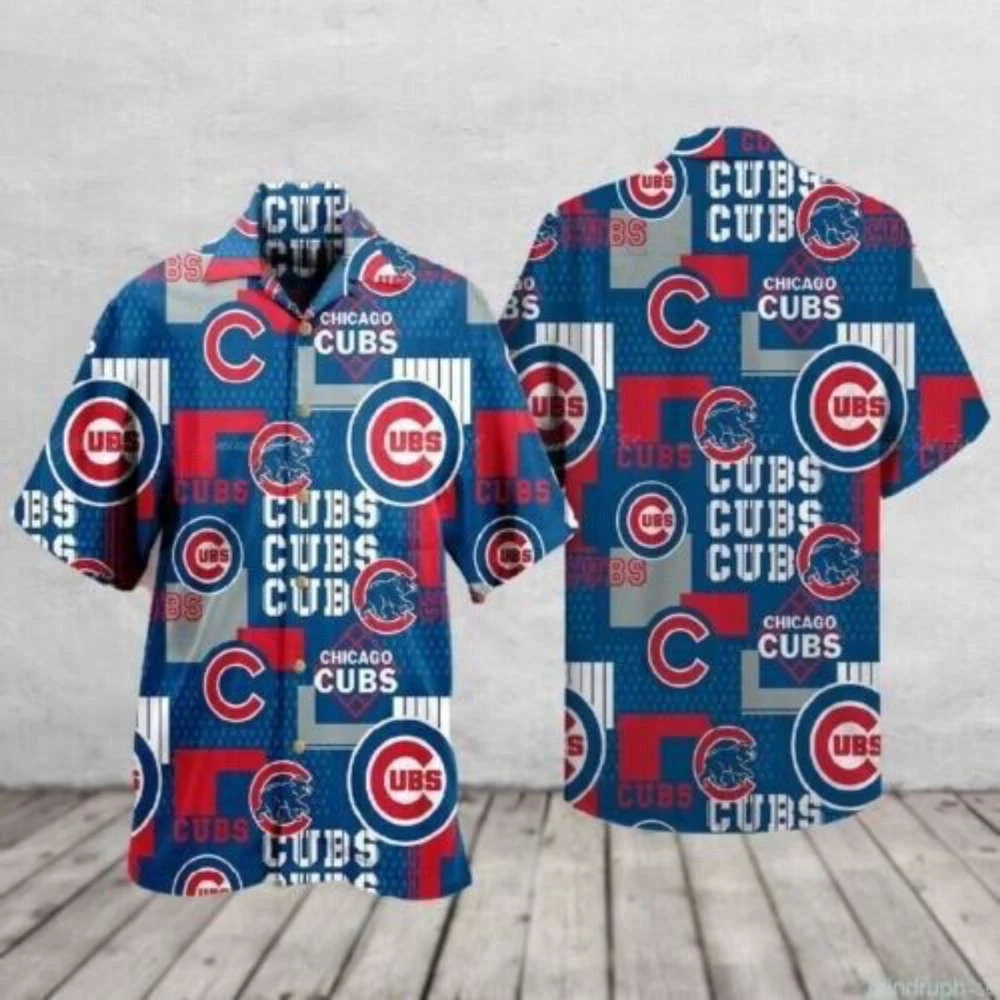 Short-Sleeve Hawaiian Shirt Shirt For Fans Baseball Sports Chicago shirt HW0601