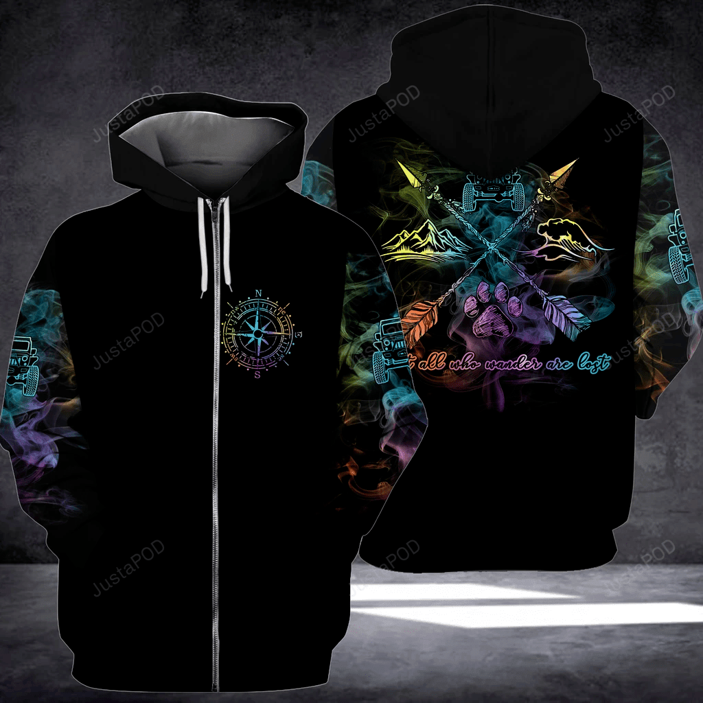 Jeep Girl Love Dog Not All Who Wander 3D All Print Hoodie, Zip- Up Hoodie HZ0501