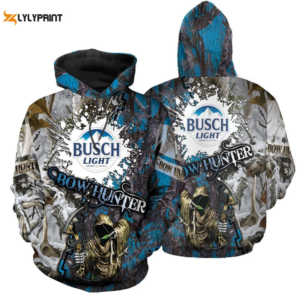 Busch Light Bow Hunter Camo 3D All Over Print Hoodie, Zip Hoodie HZ0501