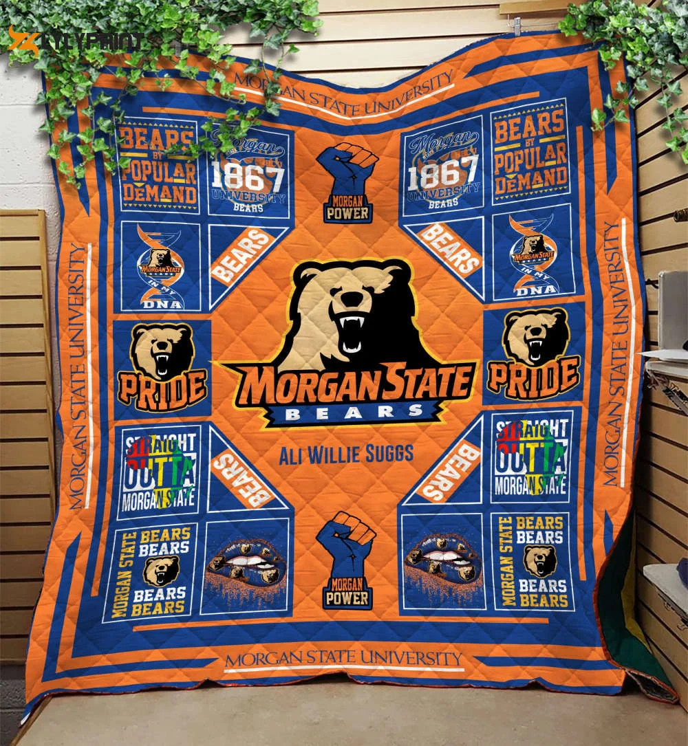 Morgan State University Bears 1 Quilt Blanket For Fans Home Decor Gift , Soft Quilt, King Size, All Season Cozy Quilt QB0901
