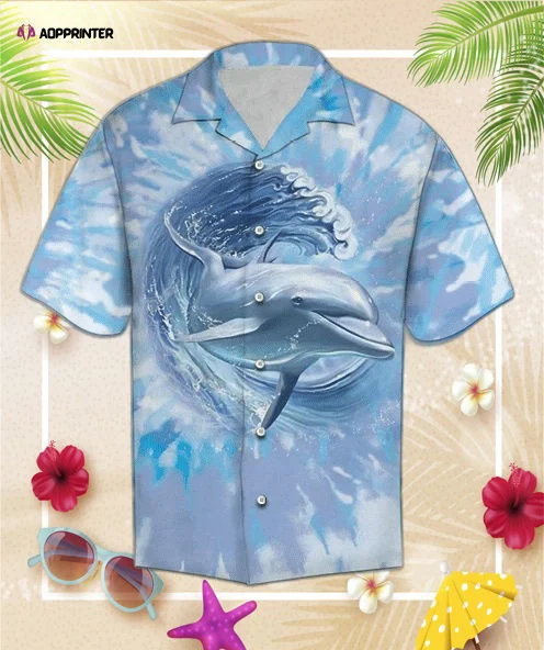 Dolphin Tie Dye Hawaiian Shirt, Gift For Men Women HW0601