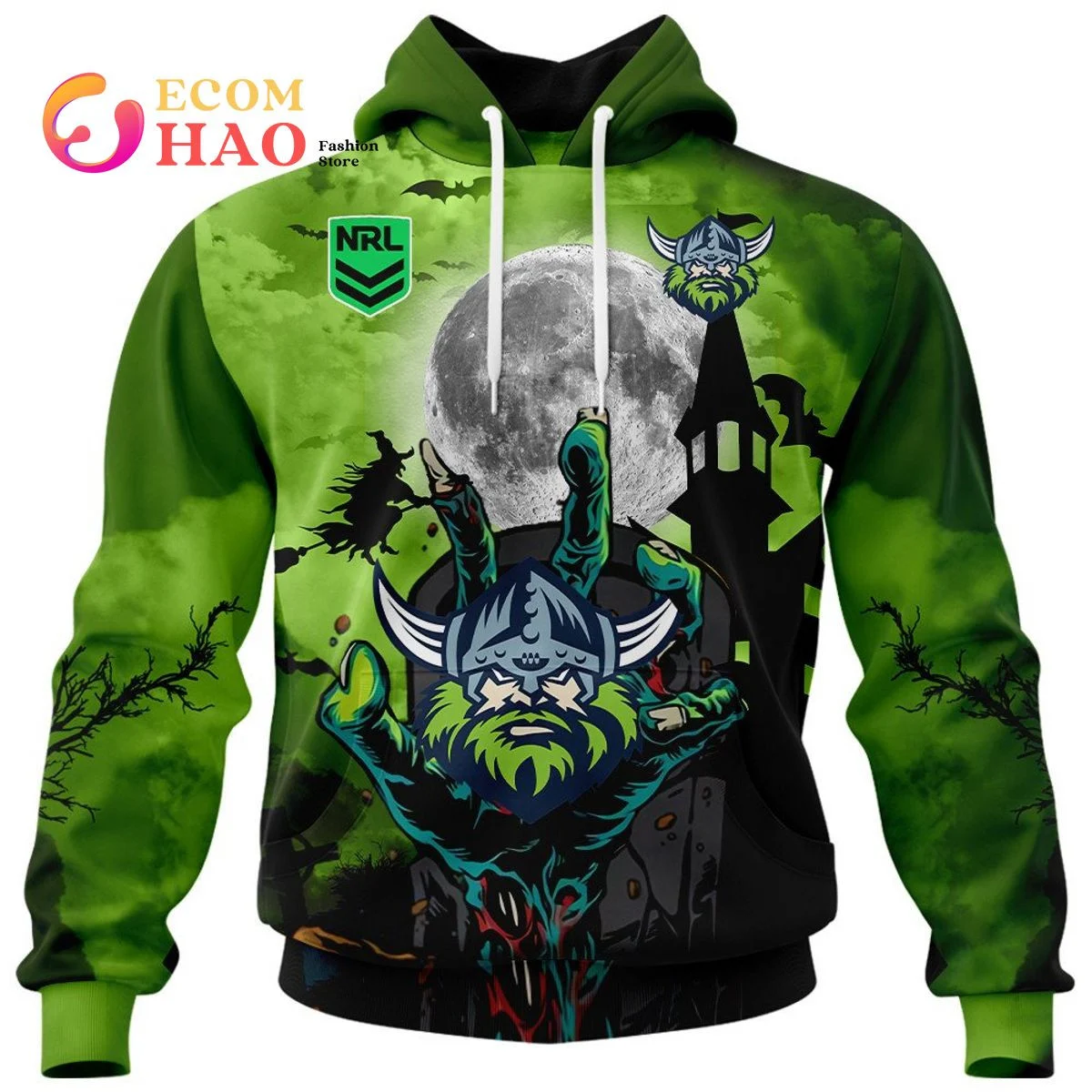 Canberra Raiders Halloween Is Coming 3D Hoodie, Zip Hoodie, Man - Women, Warm, Premium Quality HZ0501