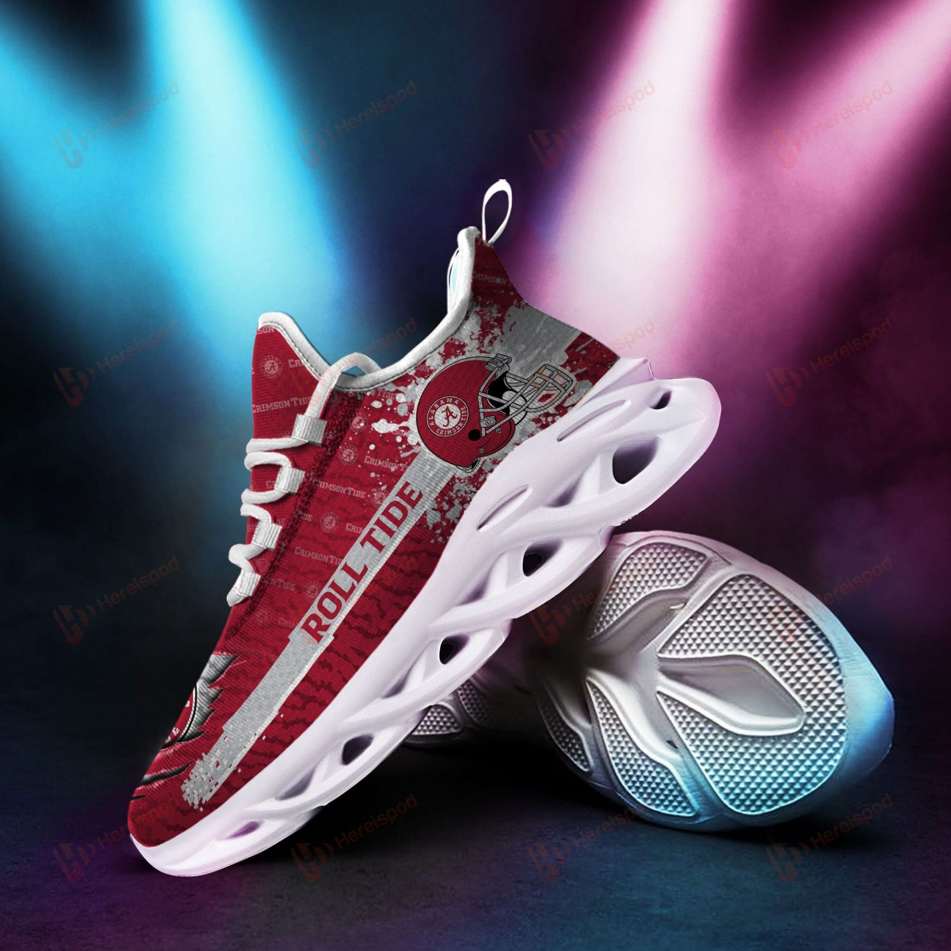 NCAA Alabama Crimson Tide Custom Name Max Soul Shoes V6 for Women and Men MS0601