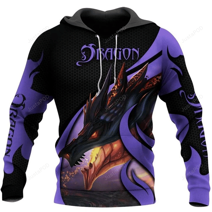 Dungeon Dragon Purple 3D All Over Printed Hoodie, Zip- Up Hoodie HZ0501
